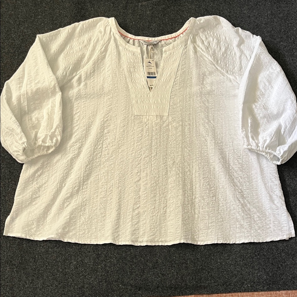 Tommy Bahama White Textured Blouse